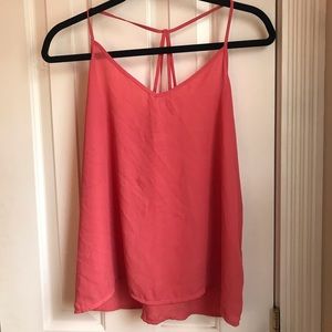 Pink tank top with strap back
